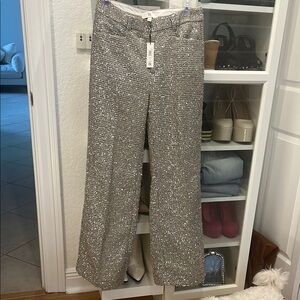 BANANA REPUBLIC Chic COLETA TINSEL Tweed Wide-Leg Pants 6 Petite